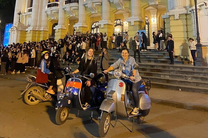 Amazing Vespa Night Tour For Food Lover - The Opera House Adds a Formal Hanoi Landmark