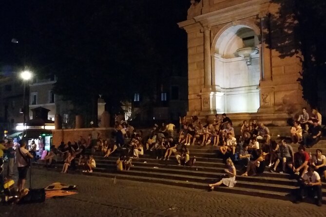 Exclusive Rome by Night Vespa Tour - Trevi Fountain after sunset
