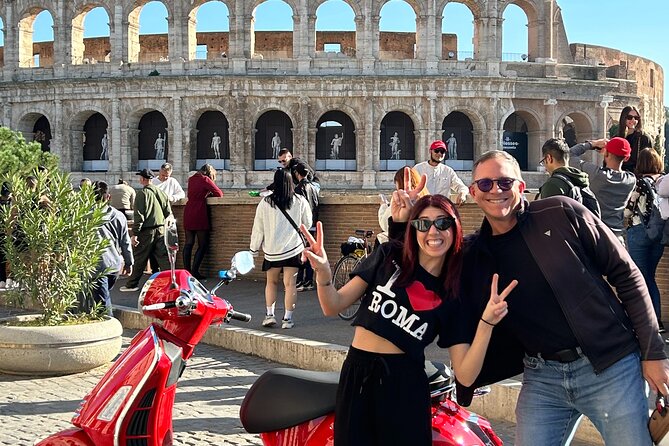 Explore Rome By Vespa - A pause on Piazza del Campidoglio