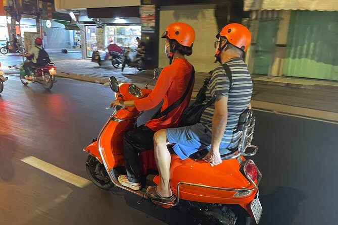 Female Riders Vespa Night Street Food + Train Street food 4 Hours - Ba Dinh Square and the lake ride