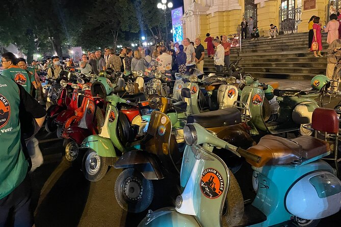 Hanoi Vespa After Dark Street Food Tour -Hidden Gem-Train Street - Train Street and egg coffee after dark