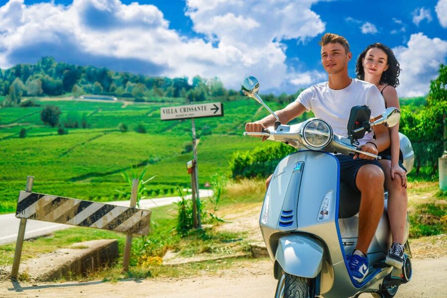 LANGHE : Vespa Tour to the Wine Region of Barolo - La Morra, a first hill-town stop