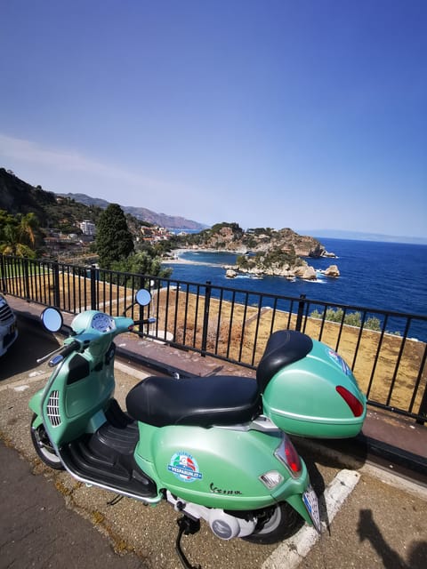 Panoramic Vespa tour of Taormina, Castelmola and White Lotus series locations - Riding from Giardini Naxos toward Taormina
