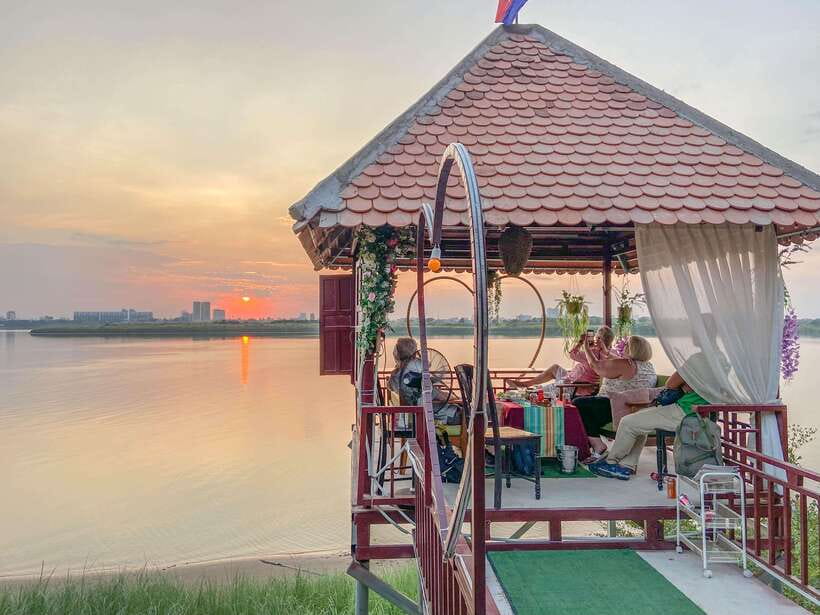 Phnom Penh Silk Island Sunset Vespa Tour / Tuk Tuk Available - Riding through Koh Oknha Tei