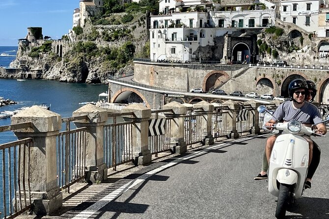 Private Vespa scooter Adventure on the Amalfi Coast - Amalfi combines a cathedral, old lanes, and pastry