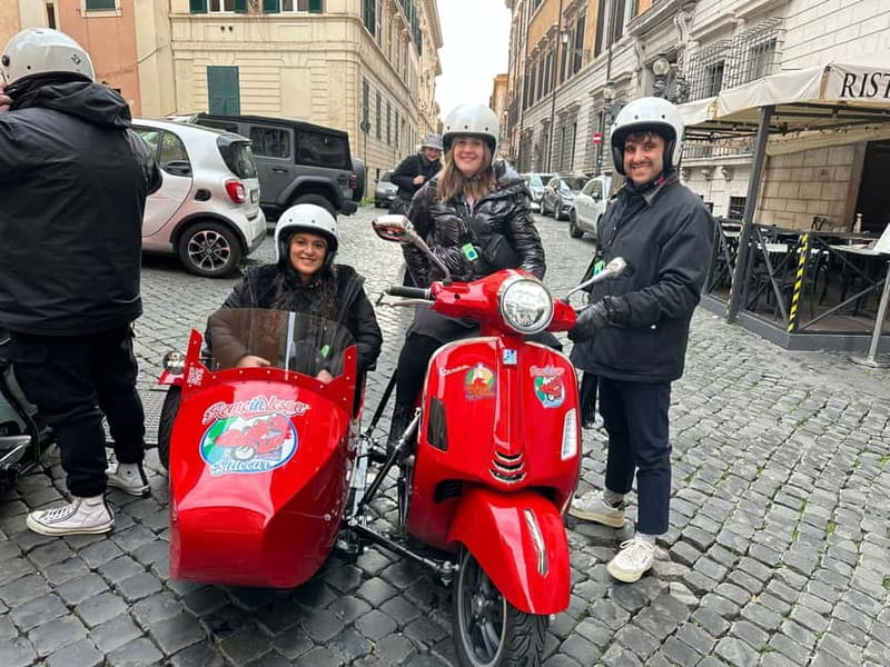 Rome 1.5 hours Private tour in Vespa Sidecar vintage style - Why a Vespa sidecar works well in Rome
