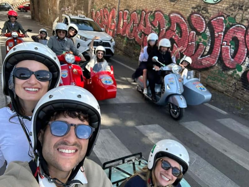 Rome 1.5 hours Private tour in Vespa Sidecar vintage style - The Jewish Ghetto and the Tiber route