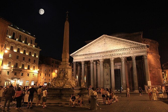 Rome by Night Vespa Ride: Icons of Rome - Piazza Navona and the Pantheon under lights