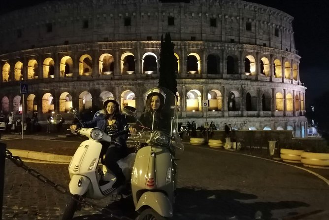 Rome by Night Vespa Tour - St. Peter’s Basilica from the passenger seat