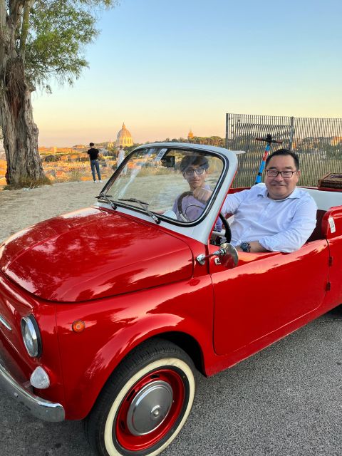 Rome: Evening Fiat 500 and Vespa Prosecco Tour - The Fiat 500 and Vespa setup
