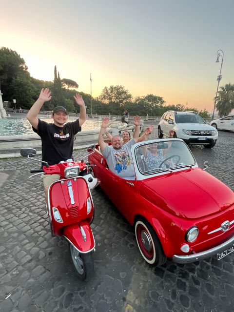 Rome: Evening Fiat 500 and Vespa Prosecco Tour - The Aventine Keyhole and its framed view