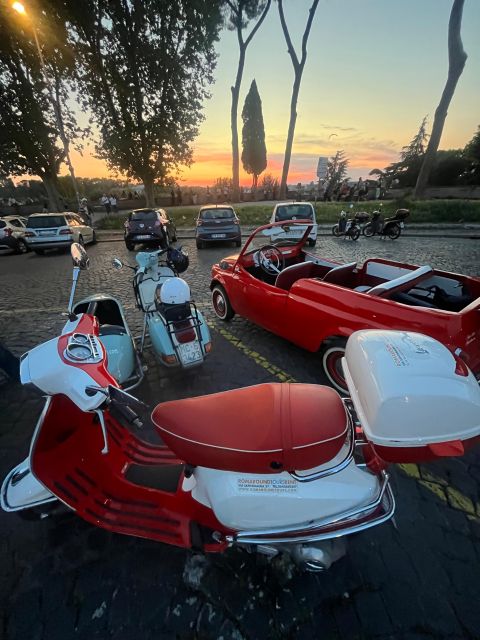 Rome: Evening Fiat 500 and Vespa Prosecco Tour - Prosecco at Fontana dellAcqua Paola