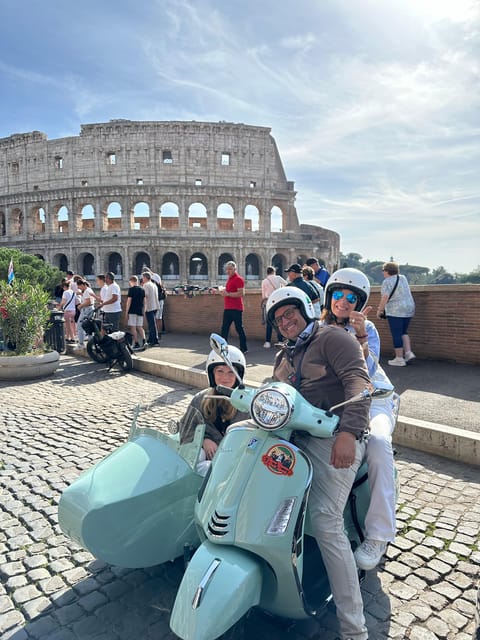 Rome in Vespa 90 min Vespa Sidecar PrivateTour with Gelato - Why a Vespa sidecar works so well in Rome