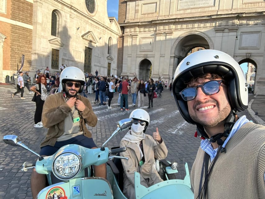 Rome in Vespa 90 min Vespa Sidecar PrivateTour with Gelato - Starting near Via Luigi Santini