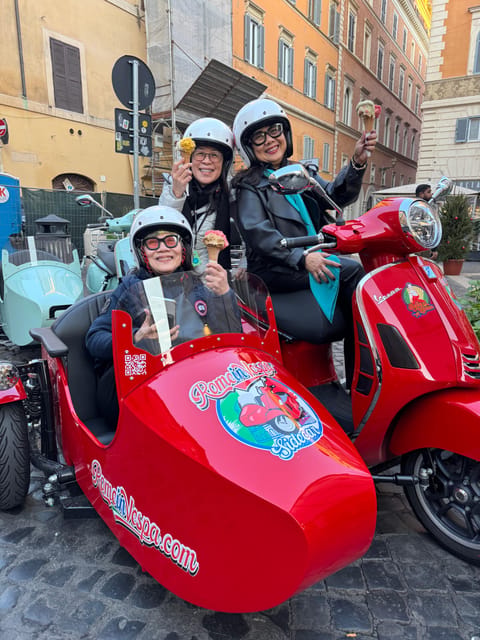 Rome in Vespa 90 min Vespa Sidecar PrivateTour with Gelato - Trastevere, the Mouth of Truth, and Circus Maximus