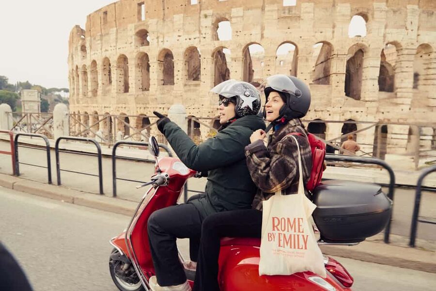 Rome: The Official Emily in Paris Vespa Tour with Pastry - Castel Sant’Angelo and St. Peter’s from the road