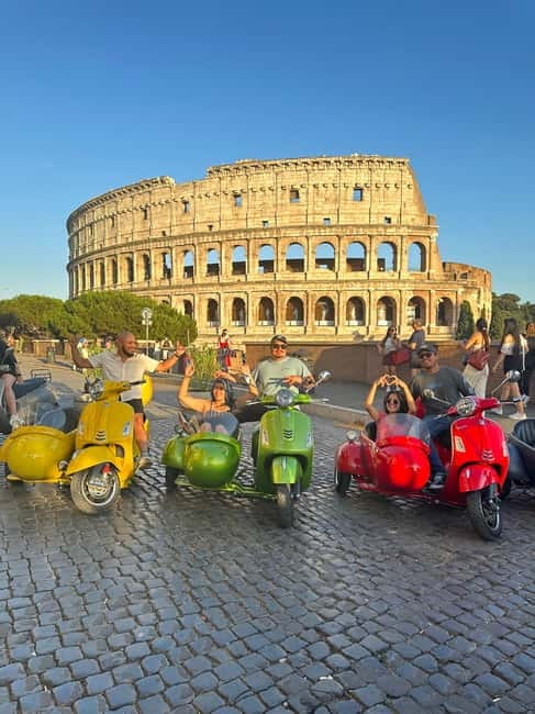Rome: Vespa Sidecar Tour with Hotel Transfers & Gelato - The Colosseum from a different angle