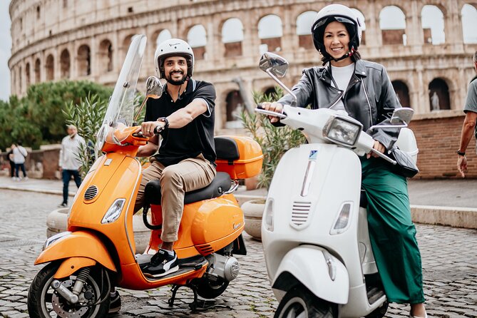 Rome Vespa Small Group Tour with Photoshoot - The Temple of Hercules Victor by the old cattle market