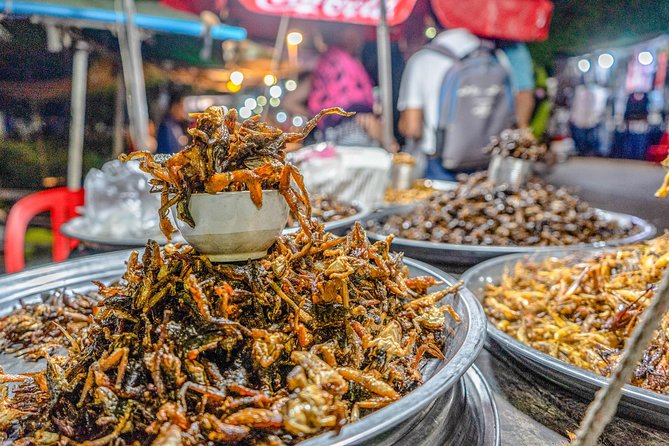 Siem Reap Evening Foodie Vespa Tour / Tuk Tuk Available - Stop three: fruit, spring rolls, tofu, and snails