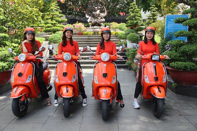 The Insider's Saigon With Female Ao Dai Riders Vespa 4,5 Hours - Cholon, Binh Tay Market, and Thien Hau Pagoda