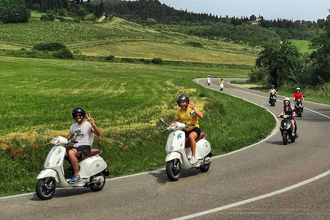 Tuscany Sunset Vespa Tour - Wine, bread, and olive oil at a family farm