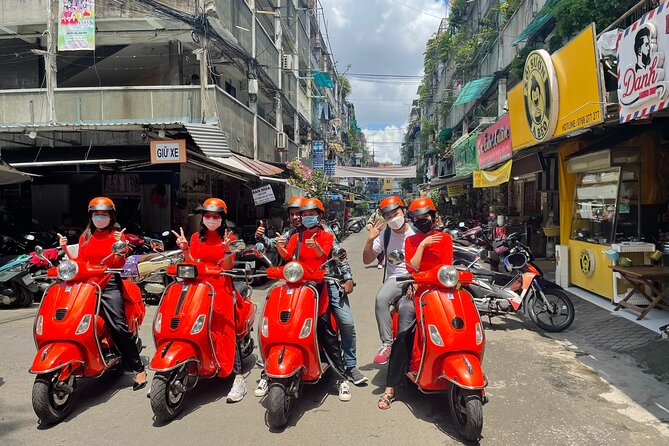 Vespa Female Ao Dai riders Night Street Food + See Train Street - Starting in the Old Quarter at 6 pm