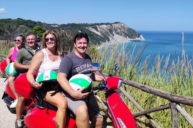 Vespa tour with written guide of Marche Riviera del Conero - Scooters, helmets, and riding comfort